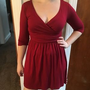 ModCloth faux wrap red dress
